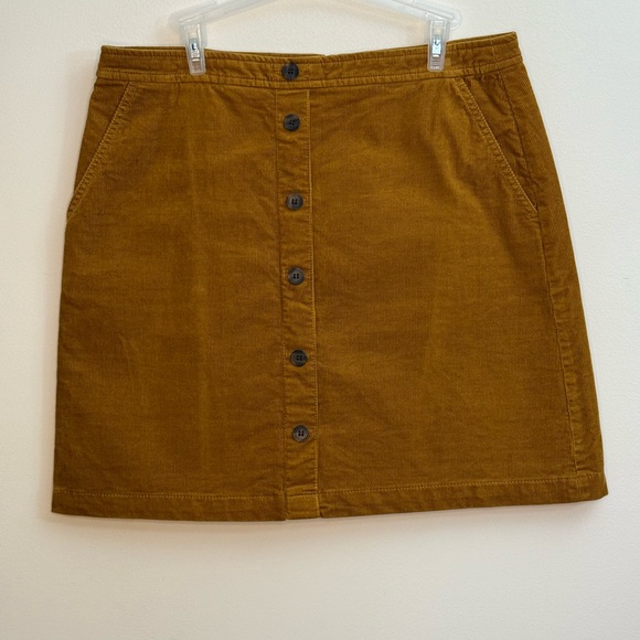 J. Crew Dresses & Skirts - {J. Crew}-Size: 12- Brown Button-Front Corduroy Skirt